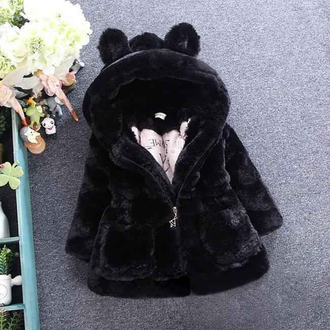 Winter Baby Girls Clothes Faux Fur Fleece Coat Pageant Warm Jacket Xmas Snowsuit 1-8Y Baby Hooded Jacket Outerwear - MamaGas Enterprise 