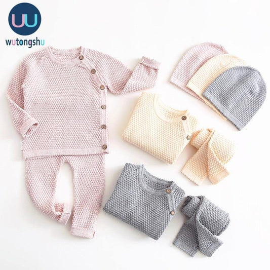 Spring Autumn Newborn Baby Long Sleeve Tops + Pants Outfits. - MamaGas Enterprise 