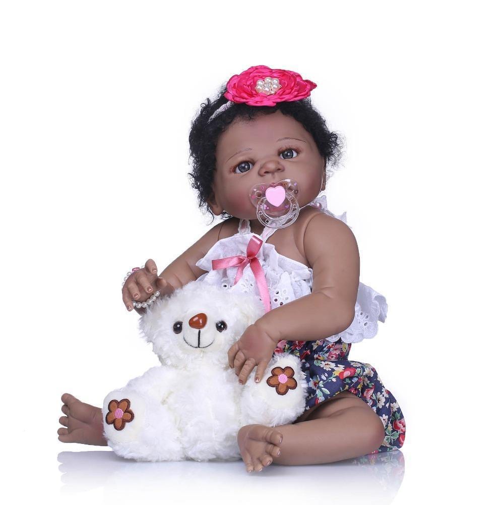 Newborn doll 57cm Realistic Full Silicone 23'' Reborn Baby Doll For Kids Play House Toys Bebe Gift Boneca Reborn - MamaGas Enterprise 