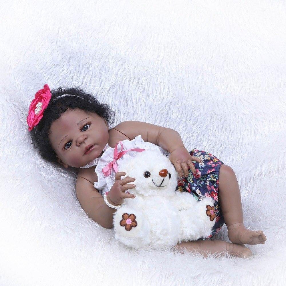 Newborn doll 57cm Realistic Full Silicone 23'' Reborn Baby Doll For Kids Play House Toys Bebe Gift Boneca Reborn - MamaGas Enterprise 