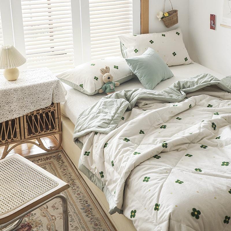 Japanese Style Non-printed Classic Printed Cotton Floral Air Conditioner Quilt