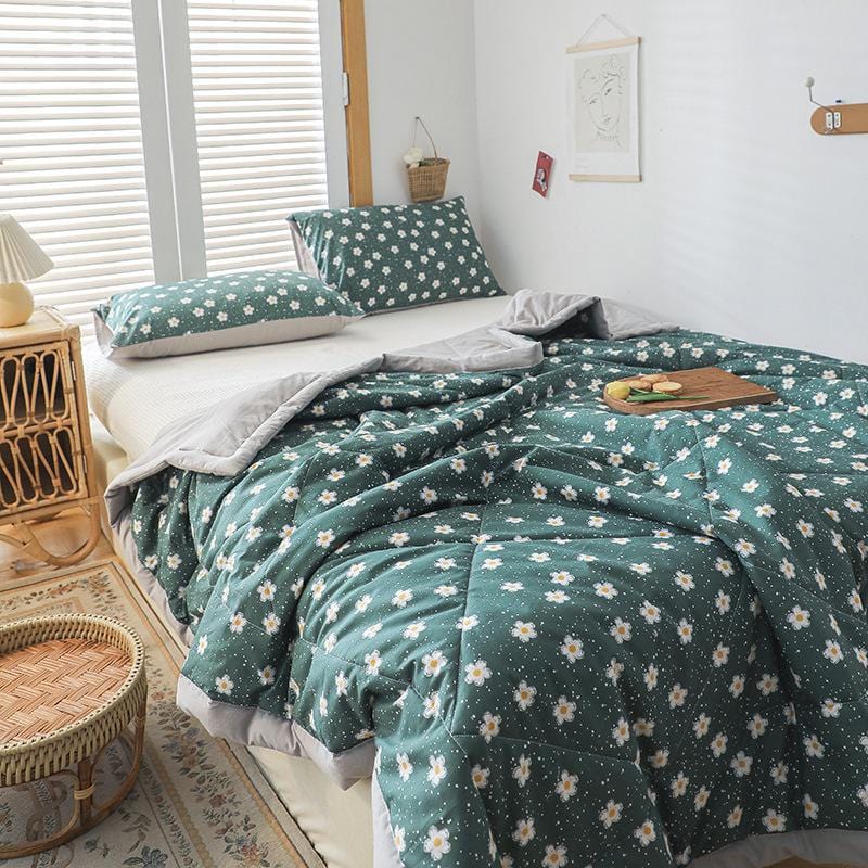 Japanese Style Non-printed Classic Printed Cotton Floral Air Conditioner Quilt