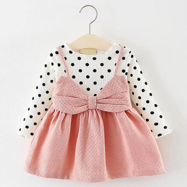 Baby Girl Dress Princess 2019 New Spring Autumn Baby Clothes Long Sleeve Fake 2 Piece Party Dress baby girl clothes kids - MamaGas Enterprise 