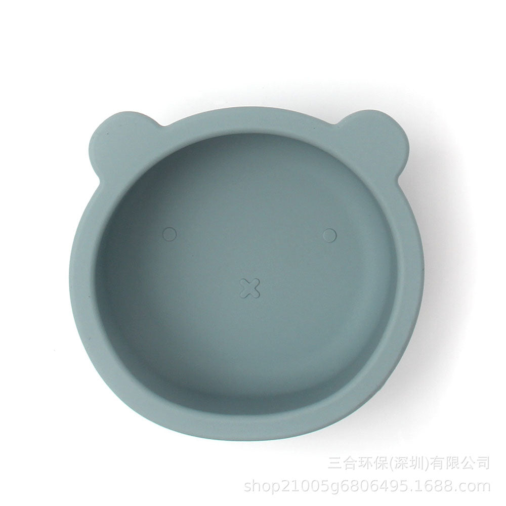 Children's tableware baby bowl children's silicone suction cup bowl bear food supplement bowl