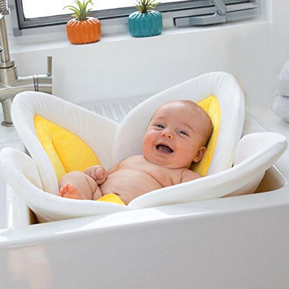 80CM Baby Bath Mat Blooming Bath Tub Flower Baby Bath Sink Safe Newborn Infant Shower Bathing Foldable Security Petal Seat Pads - MamaGas Enterprise 