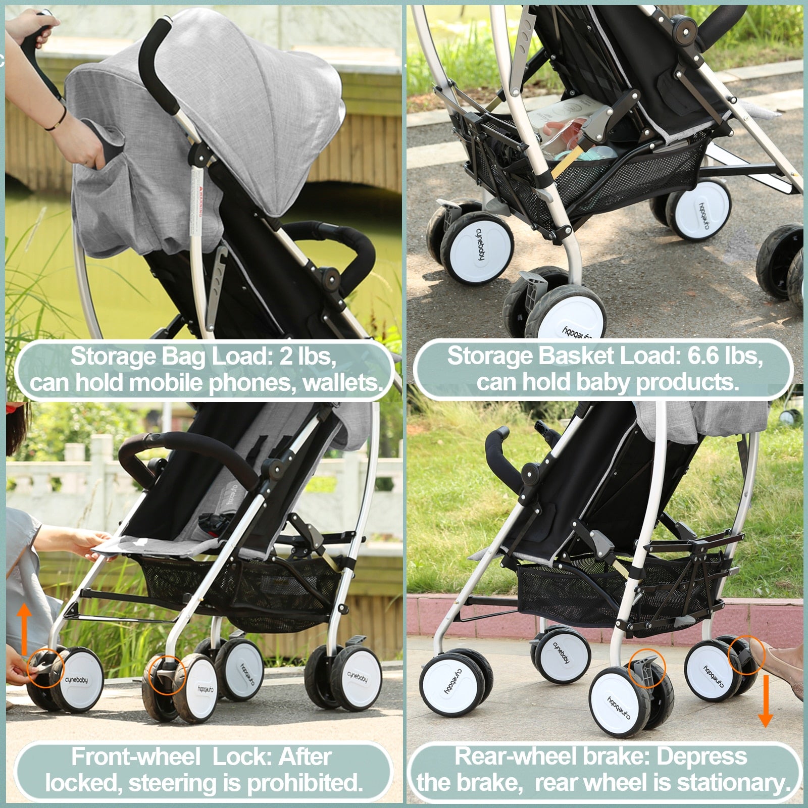 Multifunctional, Lightweight and Compact Travel Folding Stroller, High Landscape Stroller, Newborn Stroller