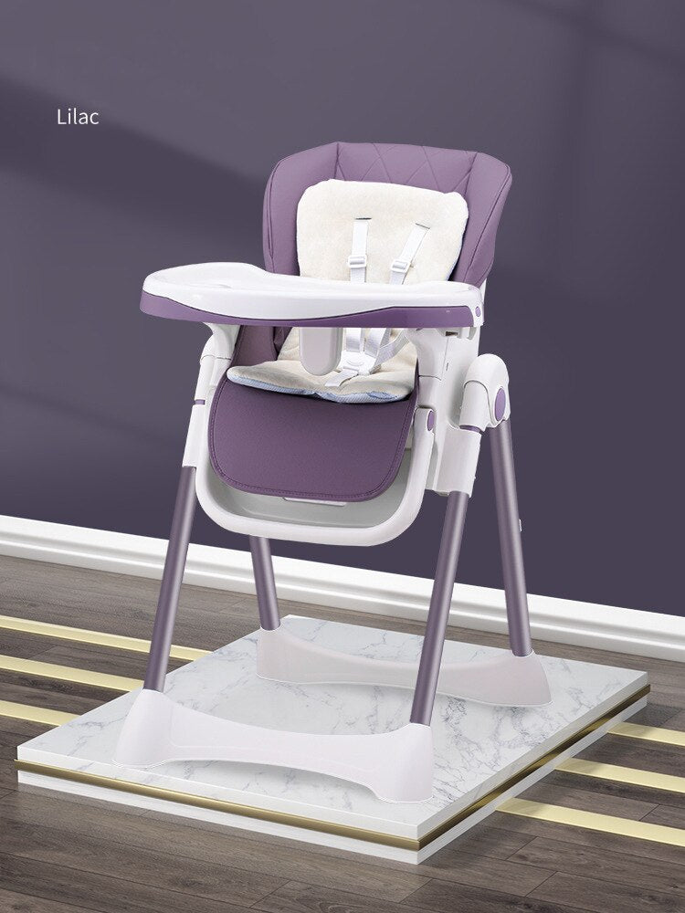 Luxurious Multi-Function Reclining Baby High Chair With Wheel Children's Dining Table Kids Sleeping Feeding Seat Easy Set Up