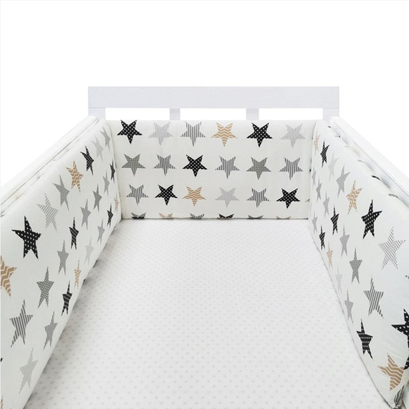baby nursery Nordic Stars Design Baby Bed Thicken Bumper One-piece Crib Around Cushion Cot Protector Pillows Newborns Room Decor