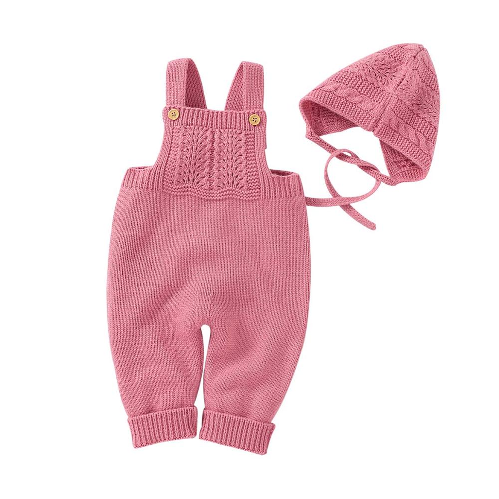 Baby Rompers Sleeveless Newborn Infant Kids Unisex Sweaters Jumpsuits Outfits Autumn Winter Warm Knitted Children's Clothes 2pcs