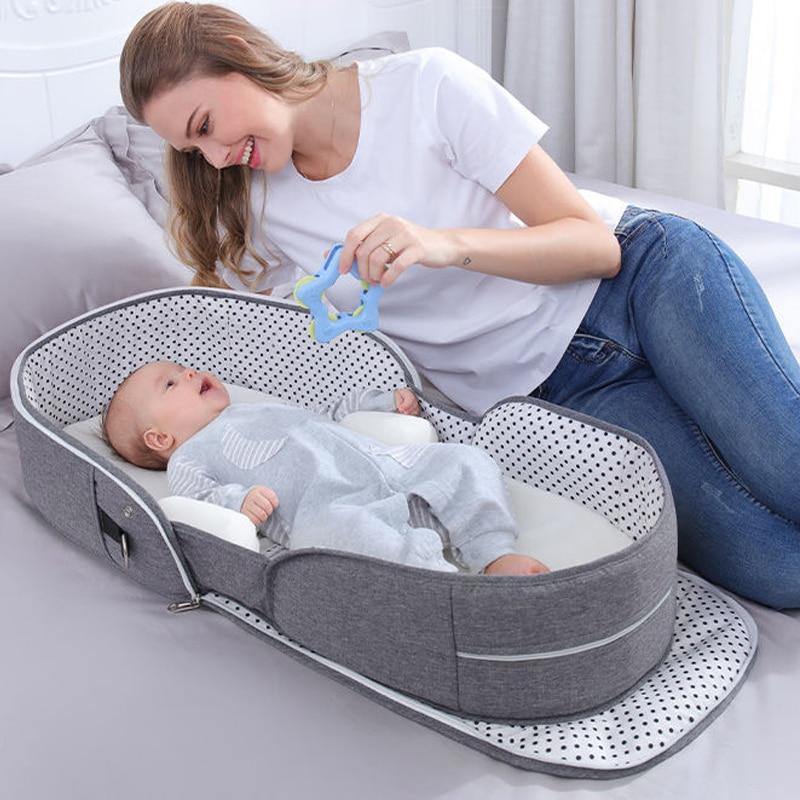 Baby Crib Multifunctional Folding Newborn Bed Toddler Bed Portable Sun Protection Mosquito Net Infant Camping Bed Travel Cot - MamaGas Enterprise 