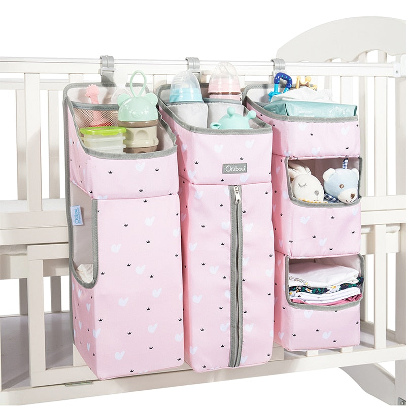 Orzbow Baby Bed Organizer Hanging Bags For Newborn Crib Diaper Storage Bags Baby Care Organizer Infant Bedding Nursing Bags