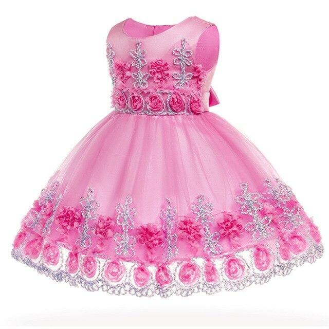 Princess baby girl  lace flowers party dress for children - MamaGas Enterprise 