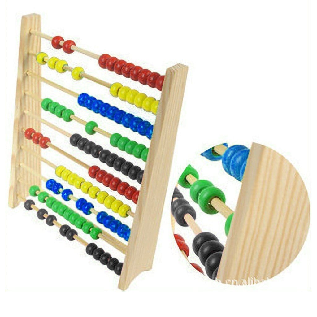 Kids Wooden Bead Abacuss Counting Frame Educational Learn Maths Toy
