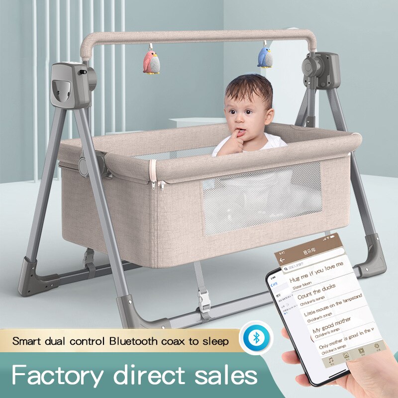 Portable Baby Crib Cradle Newborn Movable Nest Crib Baby Travel Bed Game Bed with Mosquito Net Sleeping Bed Baby Rocking Bed