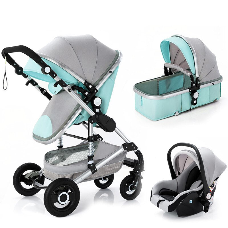 Multi-functional 3 in 1 Baby Stroller High landscape Folding Prams Aluminum Frame Baby Carriage For Newborn Car Baby Travel Cart