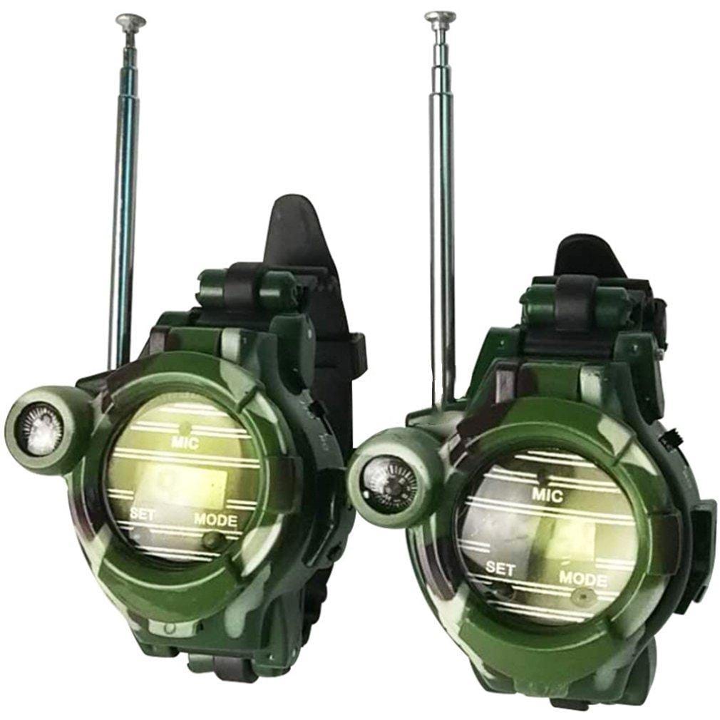 2pcs Walkie Talkies Watches Toys for Kids 7 in 1 Camouflage 2 Way Radios Mini Walky Talky Interphone Clock Children Toy - MamaGas Enterprise 