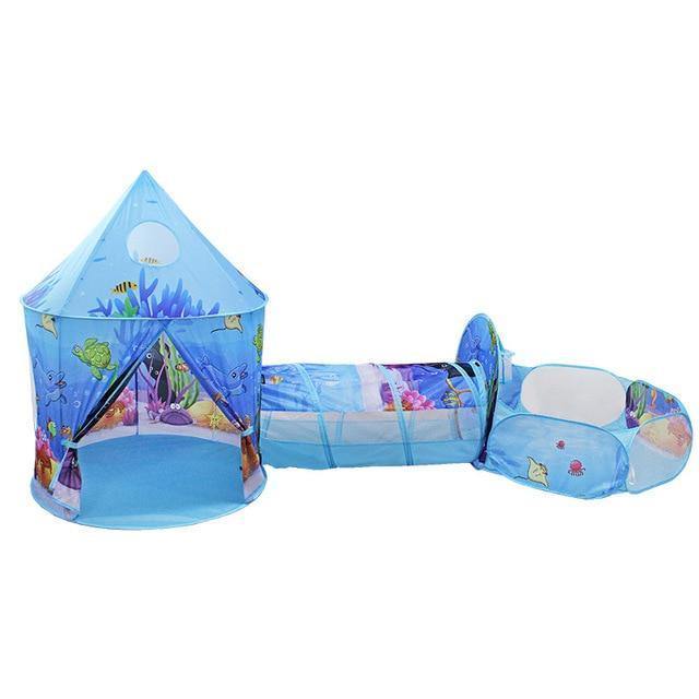Kids Tent House Play Toys Tunnel Crawling Playhouse Castle Portable Children Ocean Ball Pool Pit Baby Folded Indoor Outdoor Game - MamaGas Enterprise 