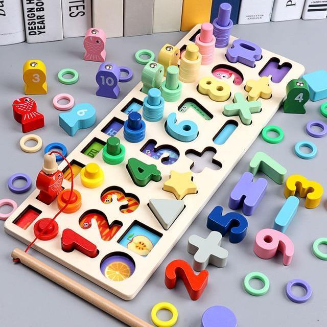 Wooden Montessori Educational Toys For Children Kids Early Learning Infant Shape Color Match Board Toy For 3 Year Old Kids Gift - MamaGas Enterprise 