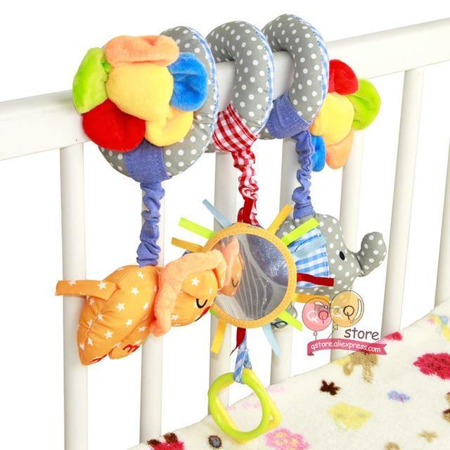 Baby Toys for Children 0-12 Months Plush Rattle Crib Spiral Hanging Mobile Infant Newborn Stroller Bed Animal Gift Happy Monkey - MamaGas Enterprise 