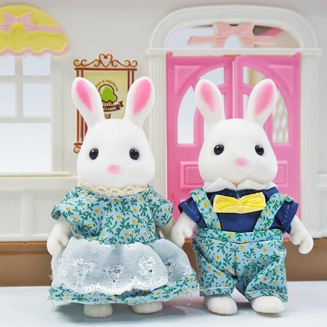 Simulation Forest Rabbit Family Doll Dollhouse Figures Furniture DIY Playset PlayHouse Bedroom Girl Toys Accessories Xmas Gifts - MamaGas Enterprise 