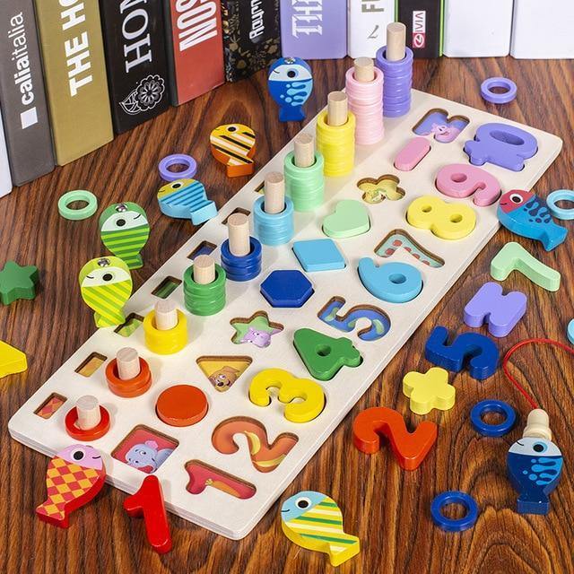 Montessori Educational Wooden Toys for Kids Montessori Toys Board Math Fishing  Montessori Toys Educational for 1 2 3 Years Old - MamaGas Enterprise 