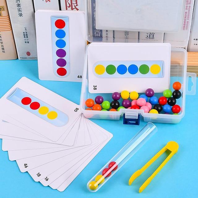 Clip beads test tube toy children logic concentration fine motor training game Montessori teaching aids educational toy for kids - MamaGas Enterprise 