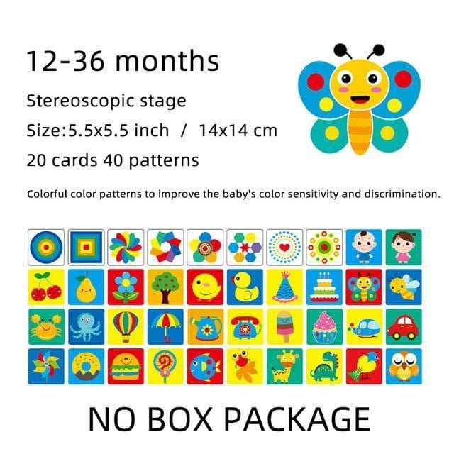 Montessori Baby Toys Black White Flash Cards High Contrast Visual Stimulation Learning Activity Flashcards Baby Gifts C0642H - MamaGas Enterprise 