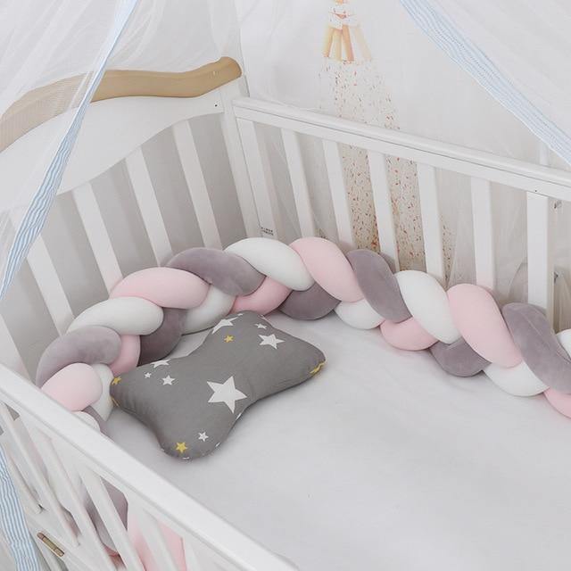 1M/2M/3M/4M Baby Bumper Crib Cot Protector Infant Bebe Bedding Set for Baby Boy Girl Braid Knot Pillow Cushion Room Decor - MamaGas Enterprise 